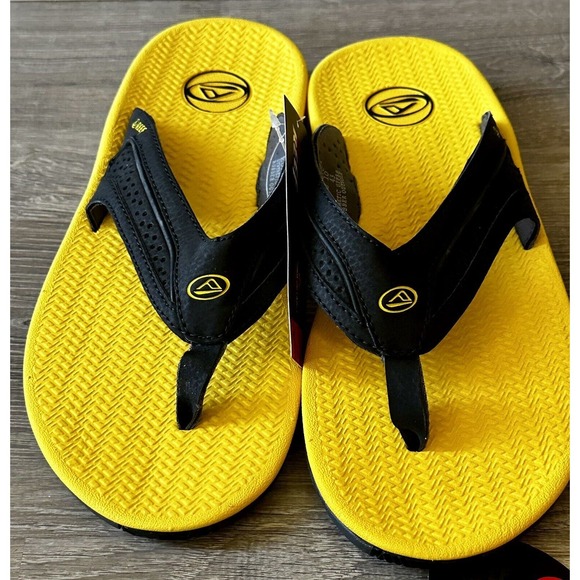 New Reef Flex Flip Flops Sandals, Yellow Grey (Men's Size 10) NEW! - Picture 4 of 7